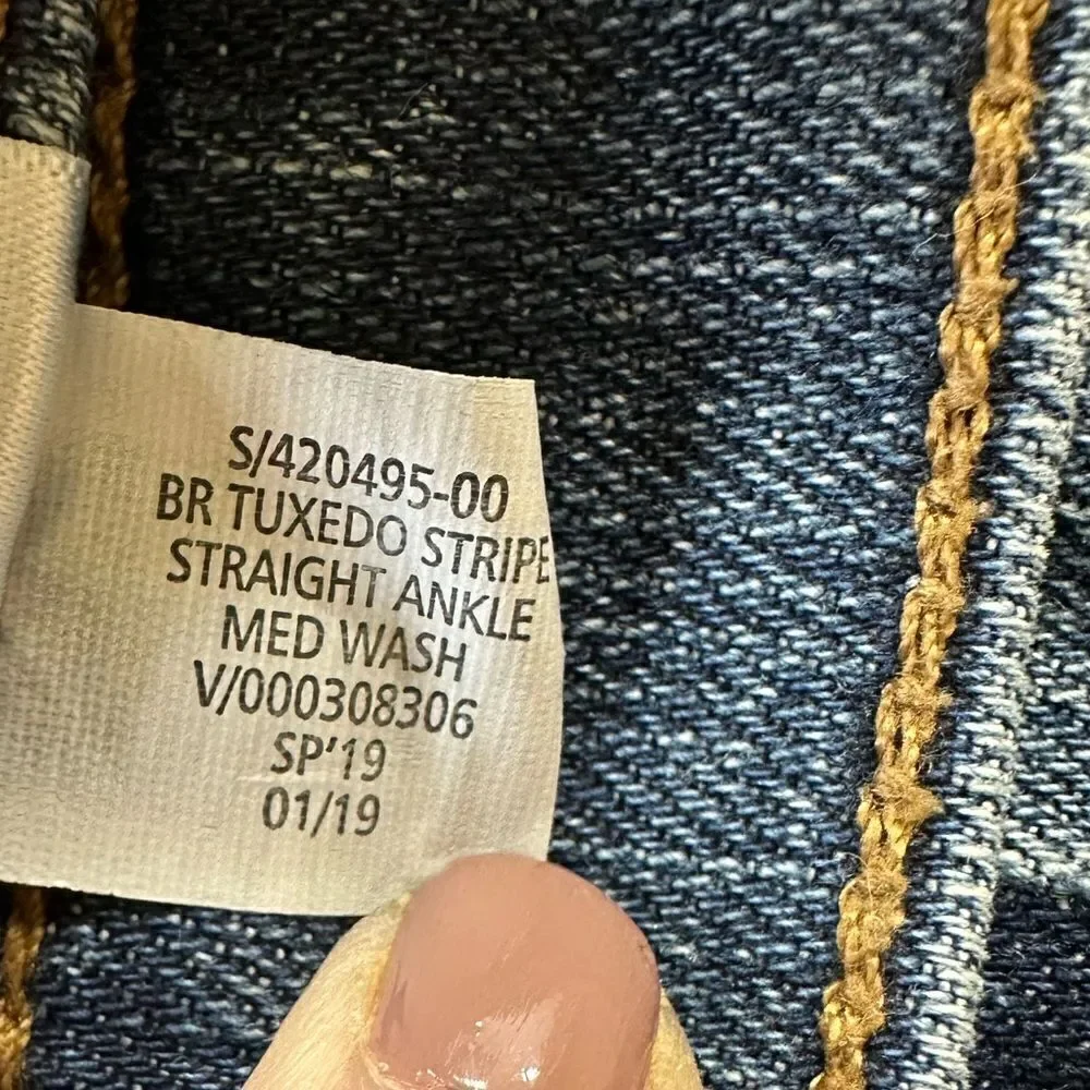 BANANA REPUBLIC Women's Distressed Denim Straight Ankle Jeans Blue Size 27/4